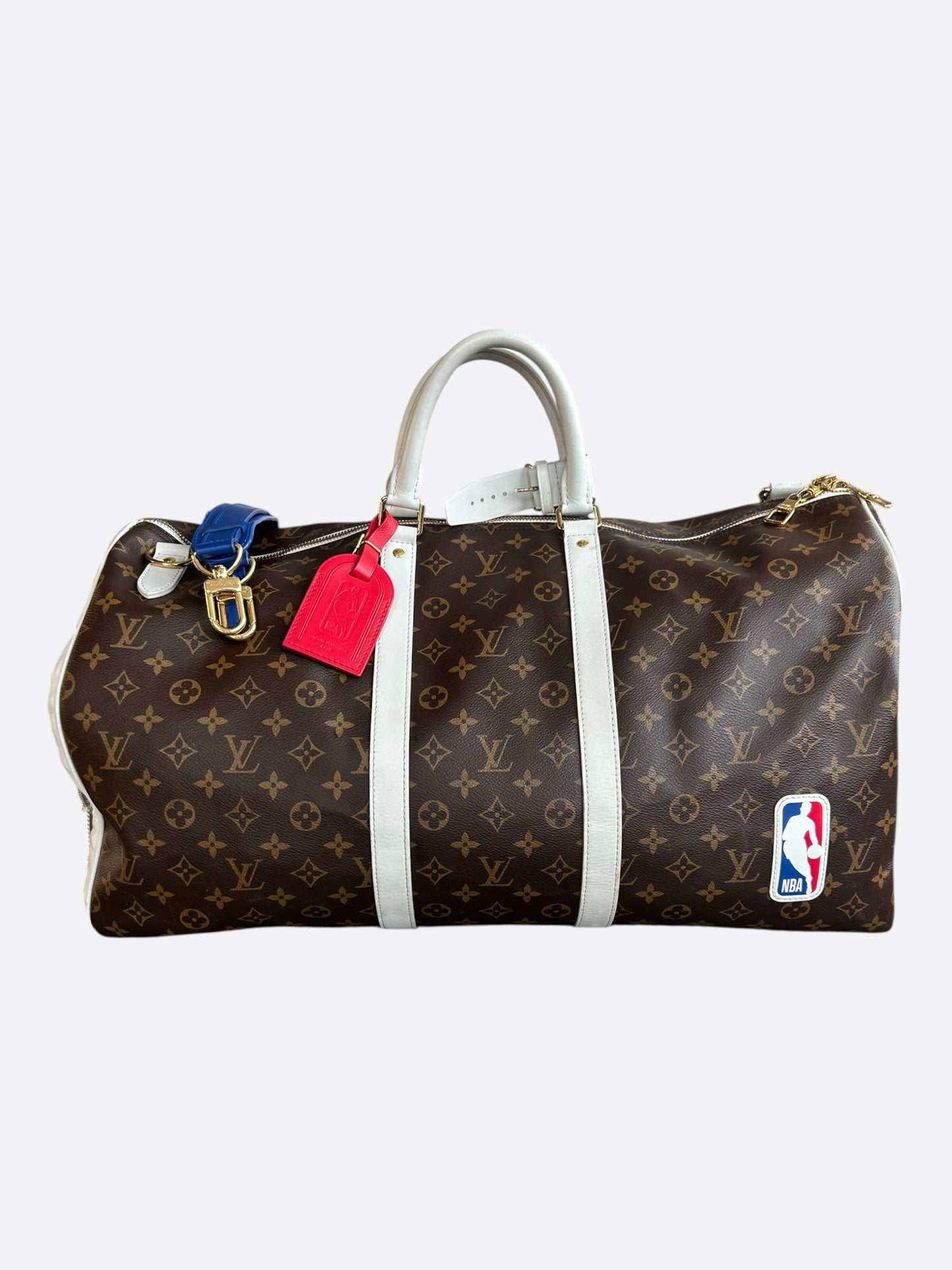 Louis Vuitton NBA Brown & White Monogram Keepall 50