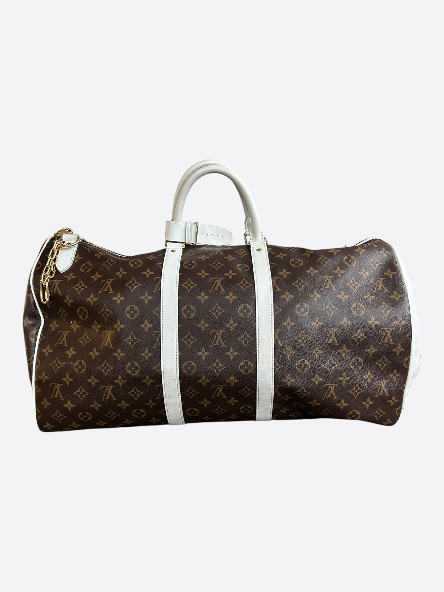 Louis Vuitton NBA Brown & White Monogram Keepall 50