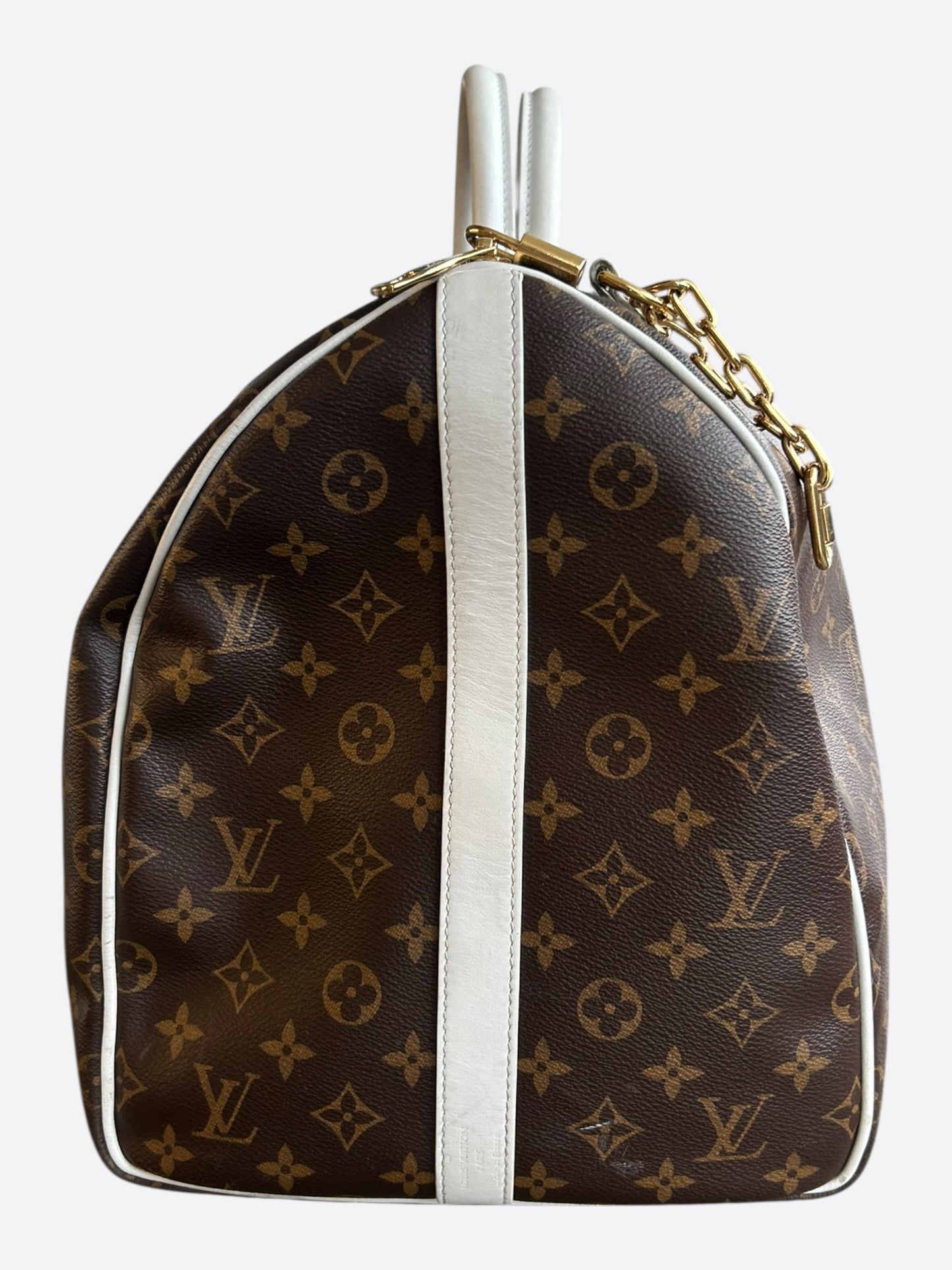 Louis Vuitton NBA Brown & White Monogram Keepall 50