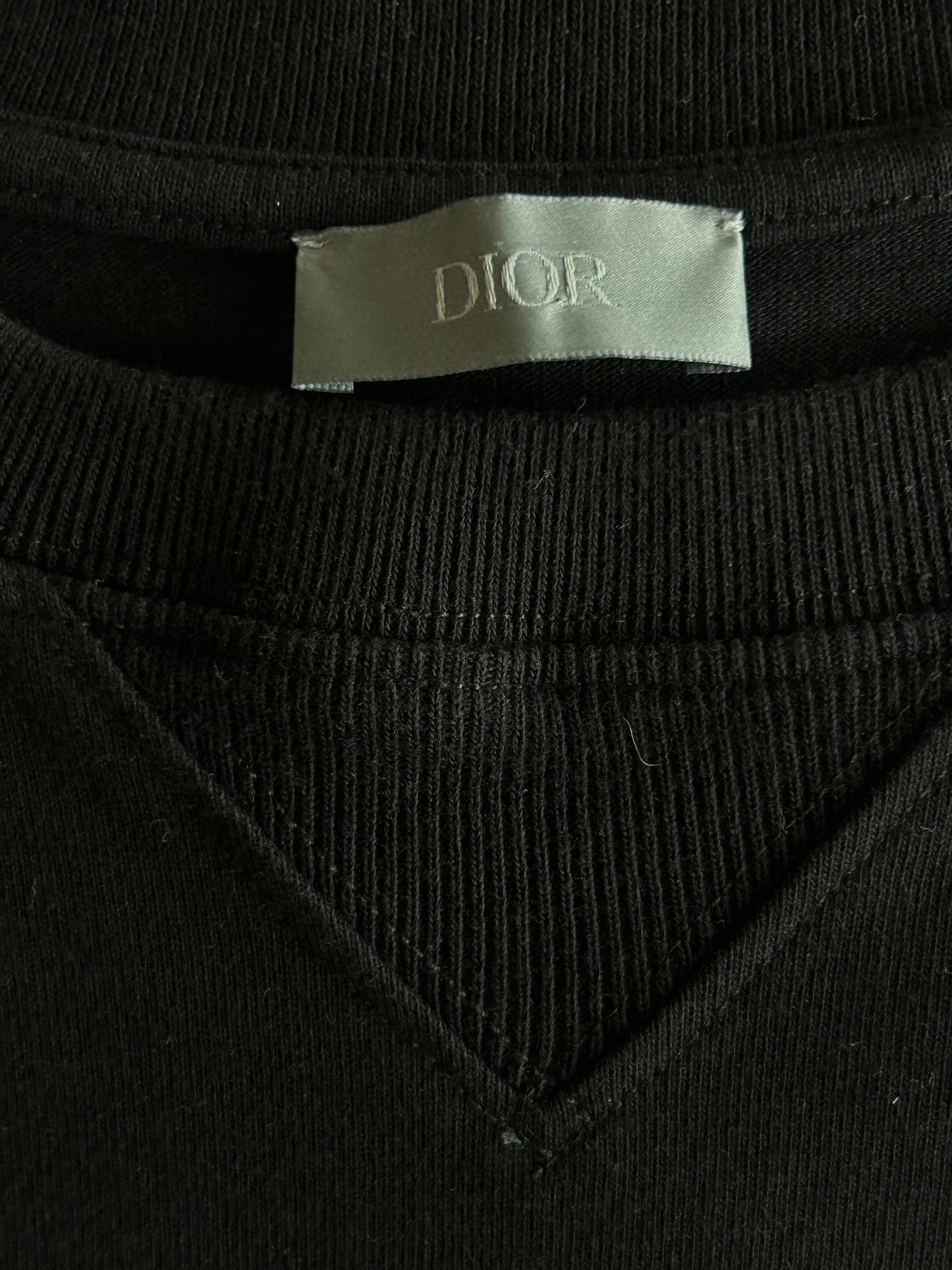 Dior Shawn Stussy Black & White Embroidered Logo T-Shirt