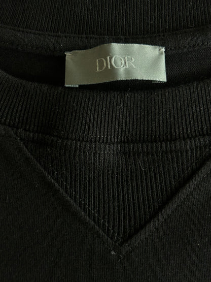 Dior Shawn Stussy Black & White Embroidered Logo T-Shirt