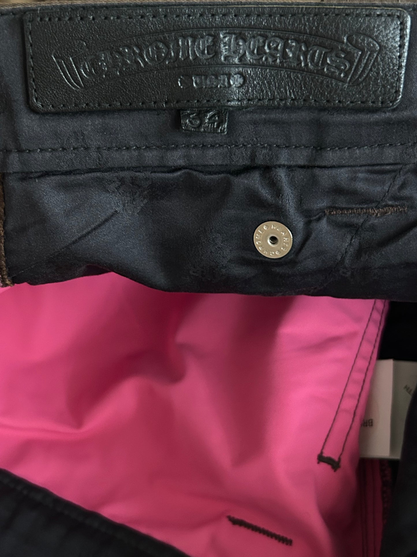 Chrome Hearts Brown Nylon & Leather Carpenter Pants