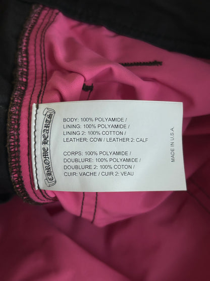 Chrome Hearts Brown Nylon & Leather Carpenter Pants