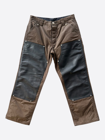 Chrome Hearts Brown Nylon & Leather Carpenter Pants