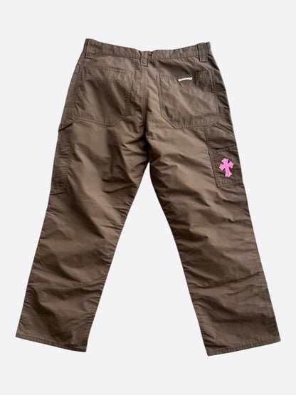 Chrome Hearts Brown Nylon & Leather Carpenter Pants