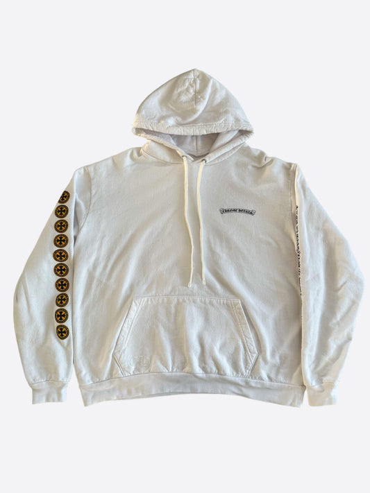 Chrome Hearts White & Yellow Cross Logo Hoodie