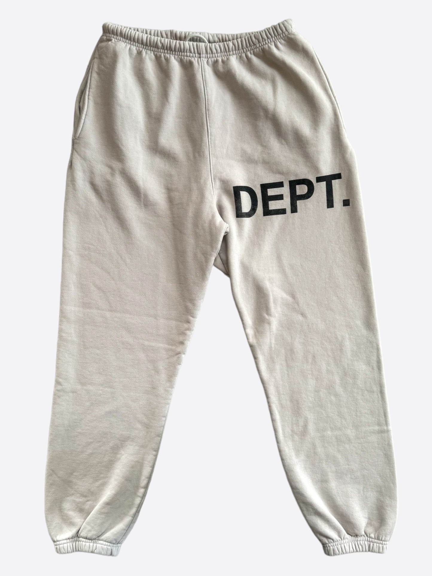 Gallery Dept Cream & Black DEPT. Logo Sweatpants