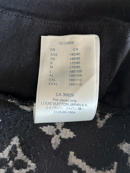 Louis Vuitton Black & Grey Monogram Fleece Zip Up Jacket