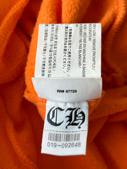 Chrome Hearts Off-White Orange & Black Scroll Logo Hoodie