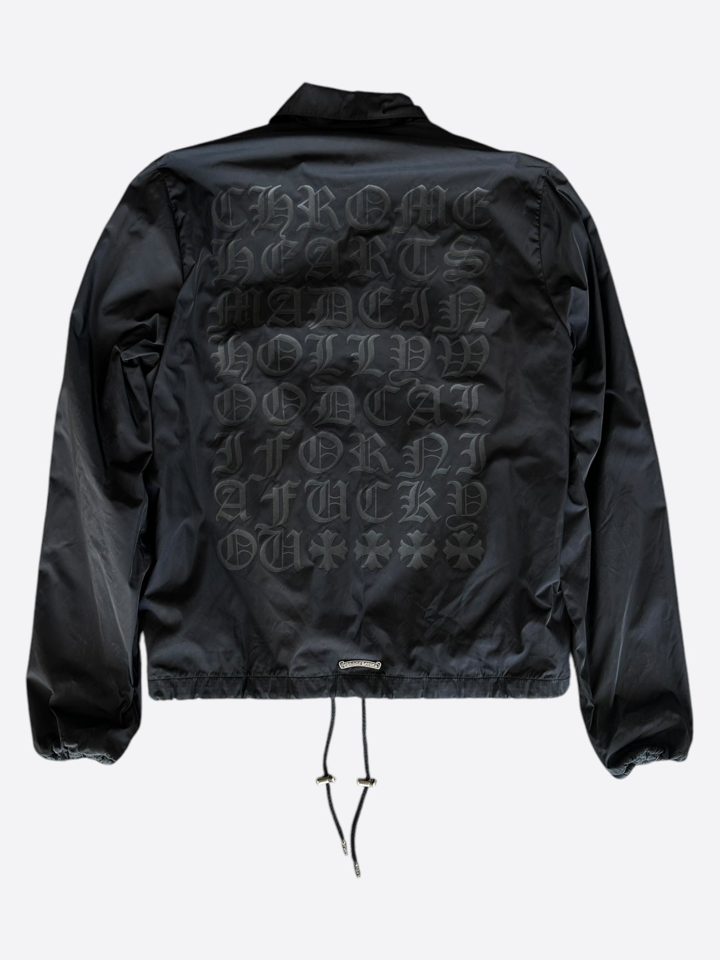 Chrome Hearts Black Eyechart Coach Jacket