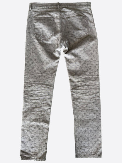 Louis Vuitton Grey Monogram Slim Jeans