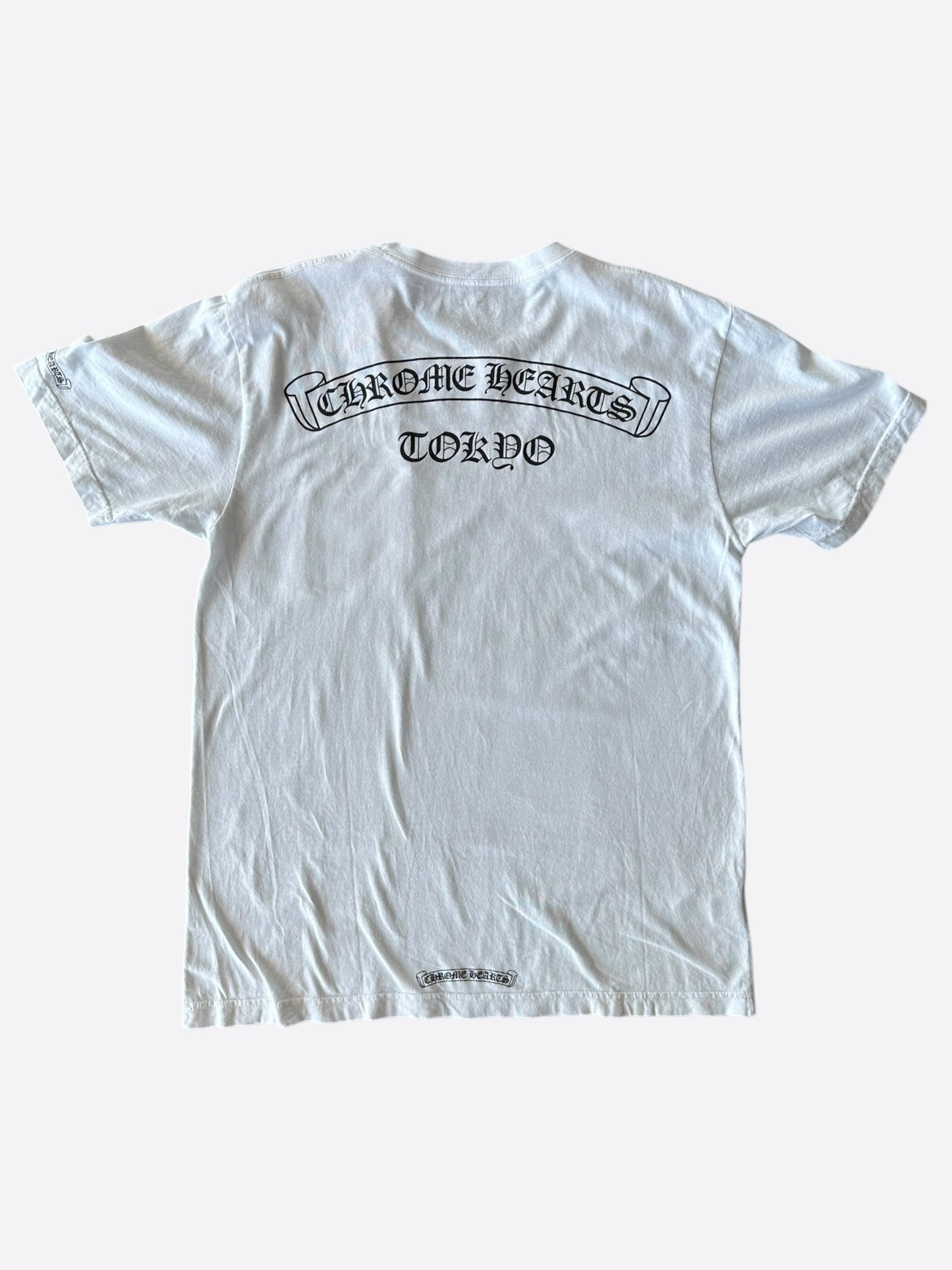 Chrome Hearts White & Black Tokyo Scroll Logo T-Shirt