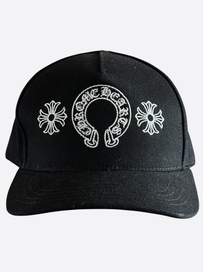 Chrome Hearts Black & White Horseshoe Logo Hat
