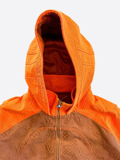 Louis Vuitton Brown & Orange Carpenter Hooded Jacket