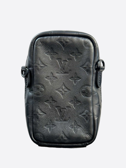 Louis Vuitton Black Shadow Monogram Double Phone Pouch NM