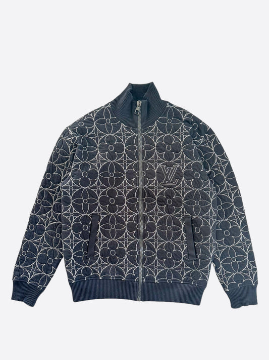 Louis Vuitton Black & White Flower Monogram Jacket