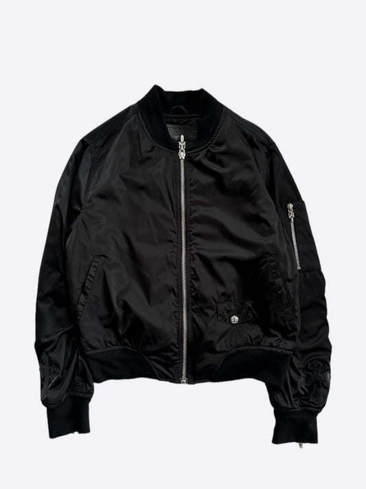 Chrome Hearts Black Cross Patch Bomber Jacket