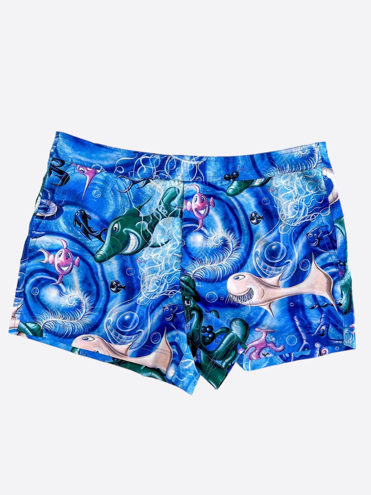 Dior Kenny Scharf Blue Oblique Swimshorts