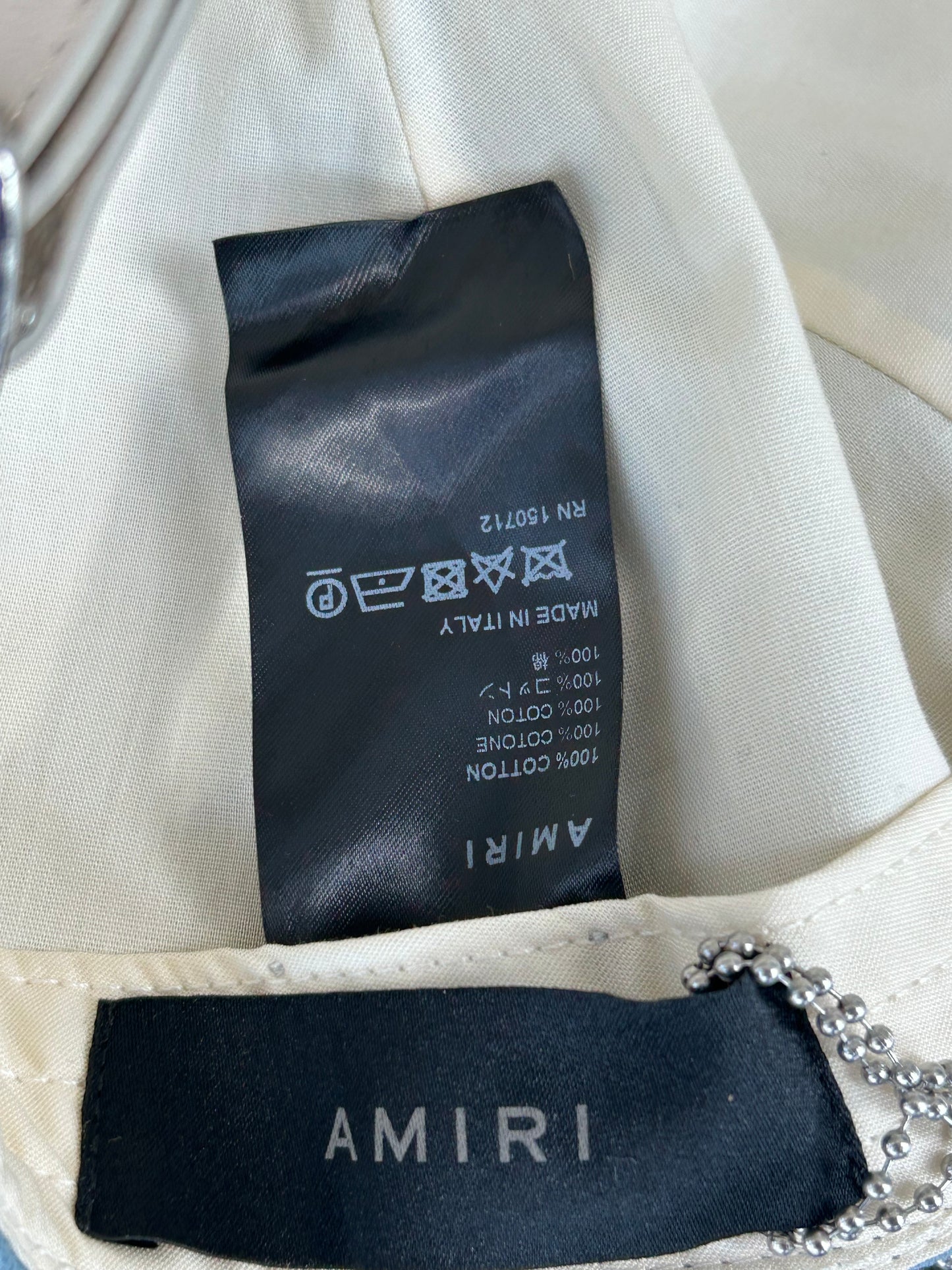 Amiri Blue & White Filigree Logo Hat