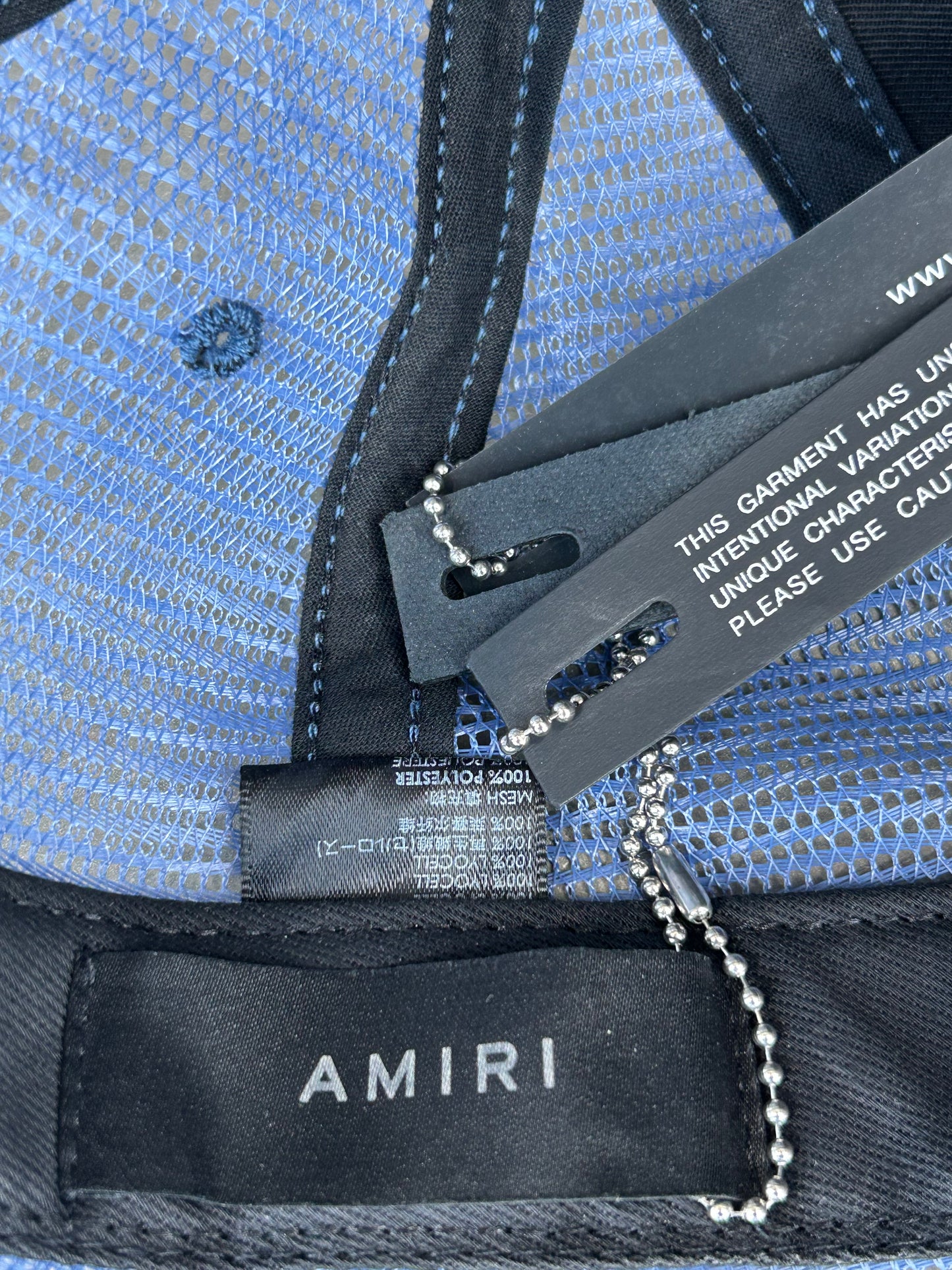 Amiri Blue & White Pegasus Trucker Hat