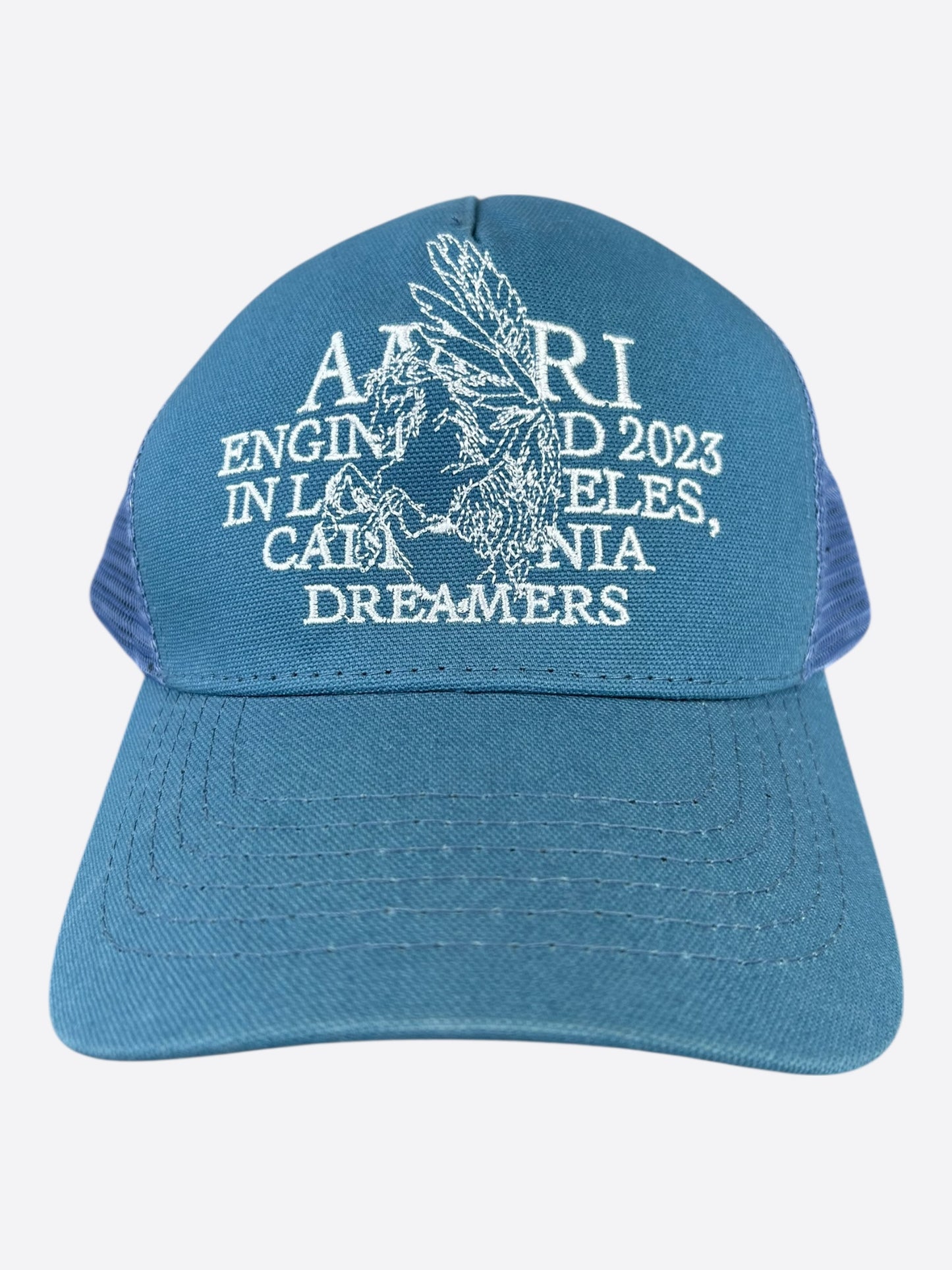 Amiri Blue & White Pegasus Trucker Hat
