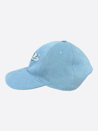 Amiri Blue & White Filigree Logo Hat