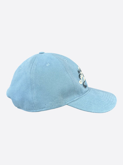 Amiri Blue & White Filigree Logo Hat