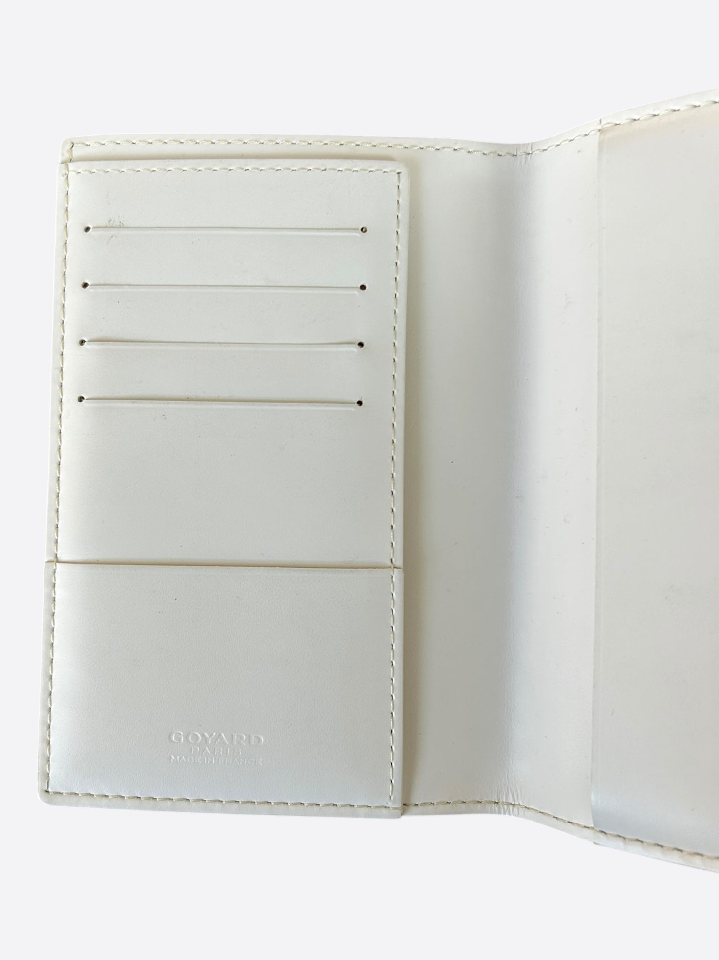 Goyard White Greenelle Passport Holder