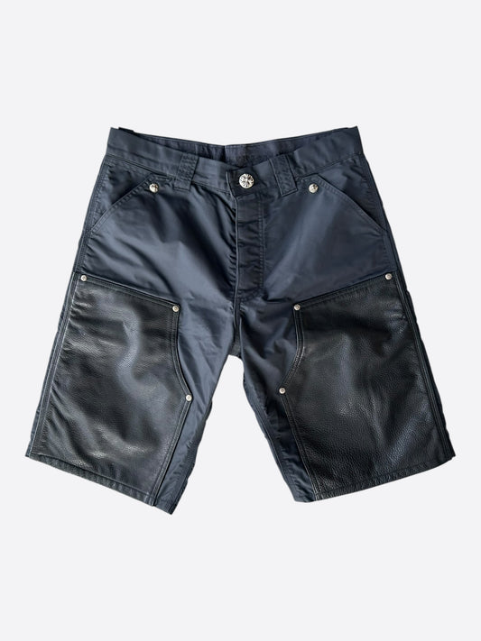 Chrome Hearts Black Nylon & Leather Carpenter Shorts