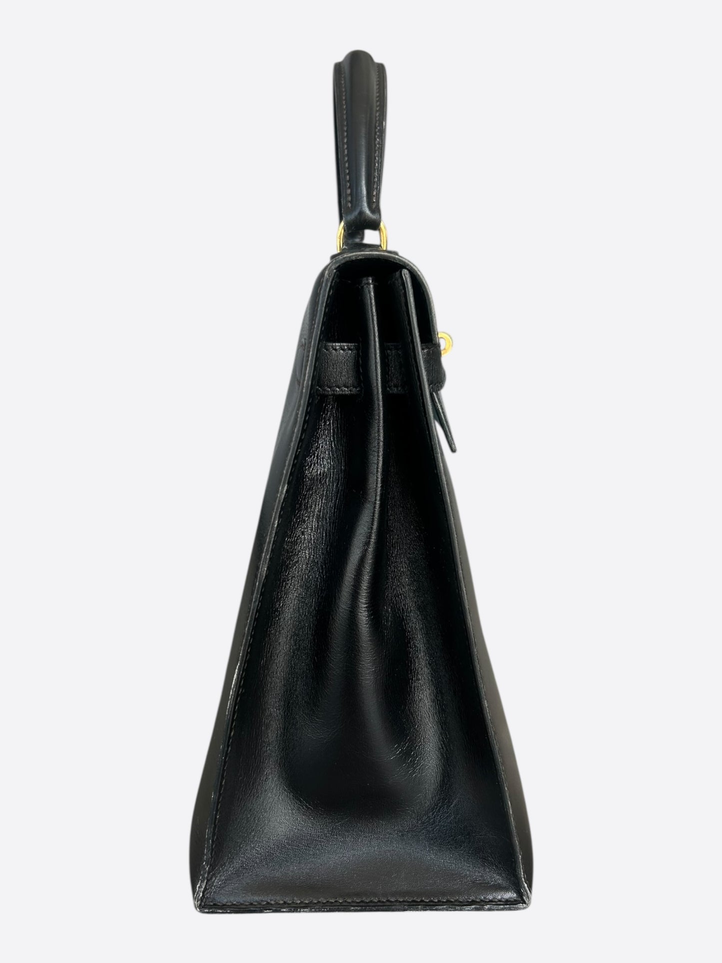 Hermes Black Box Leather & Gold Hardware Kelly 32