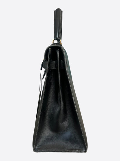 Hermes Black Box Leather & Gold Hardware Kelly 32