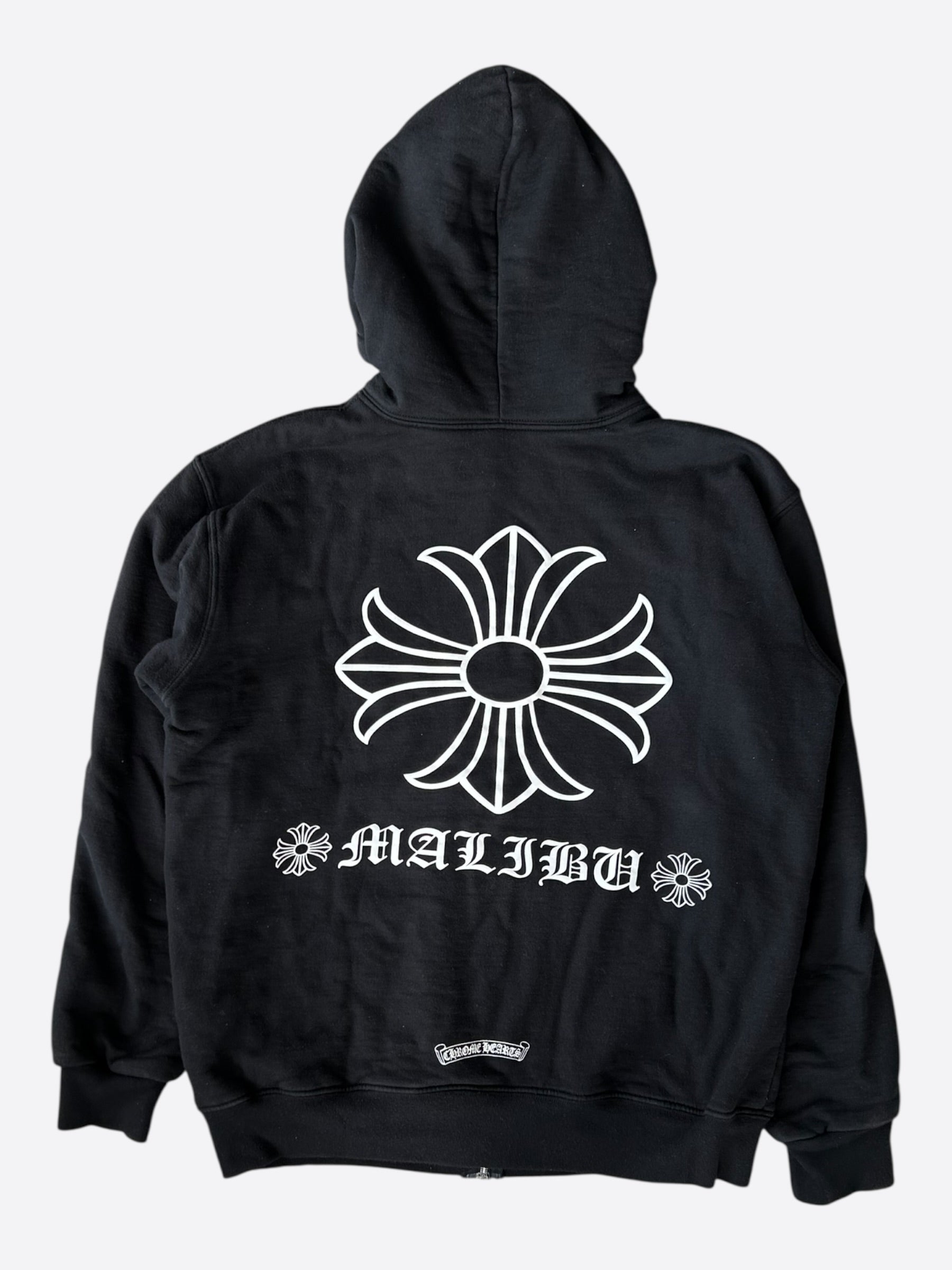 Chrome Hearts Black & White Malibu Cross Logo Zip Up Thermal