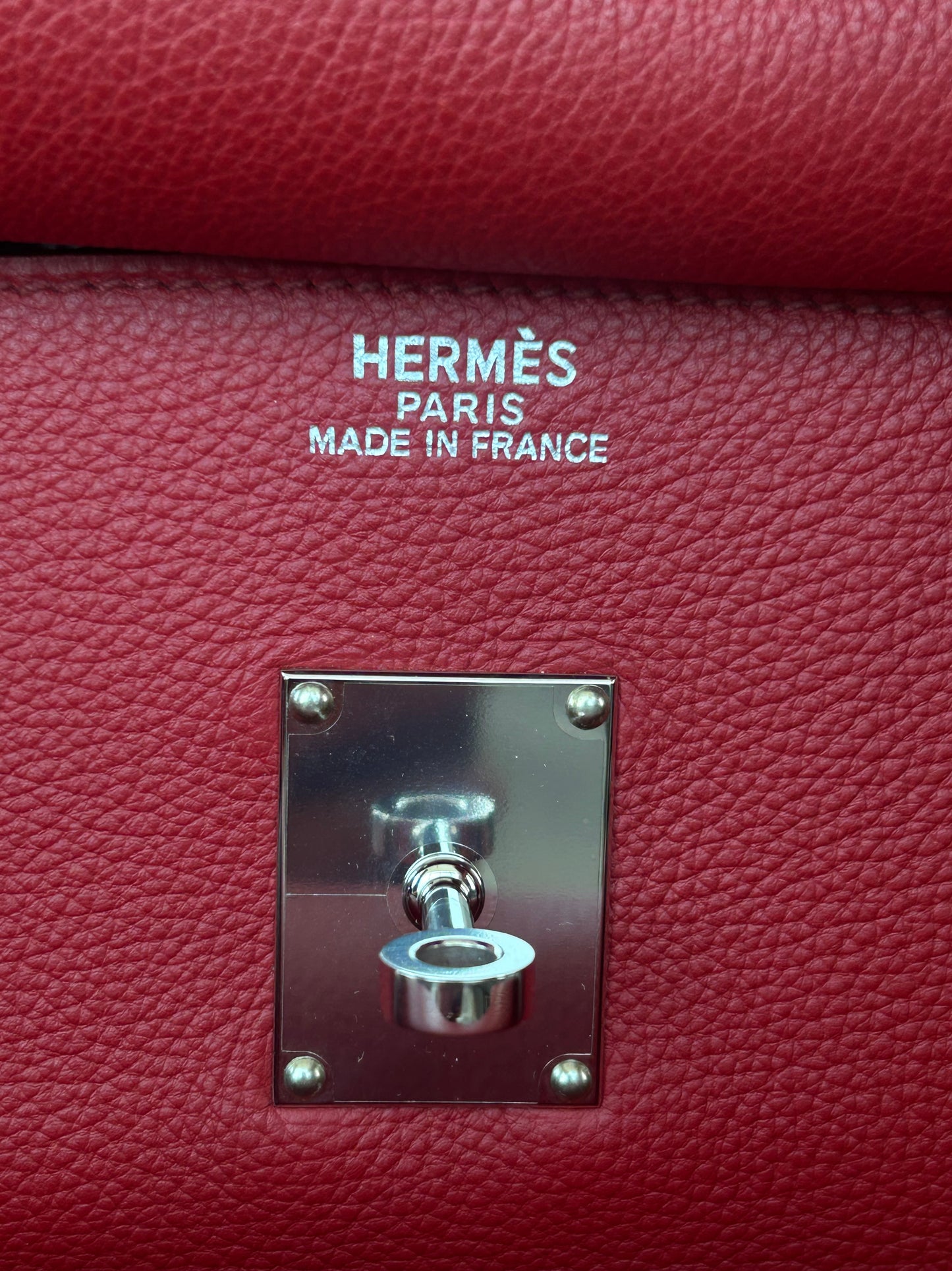 Hermes Red Togo & Palladium Hardware HAC Birkin 50