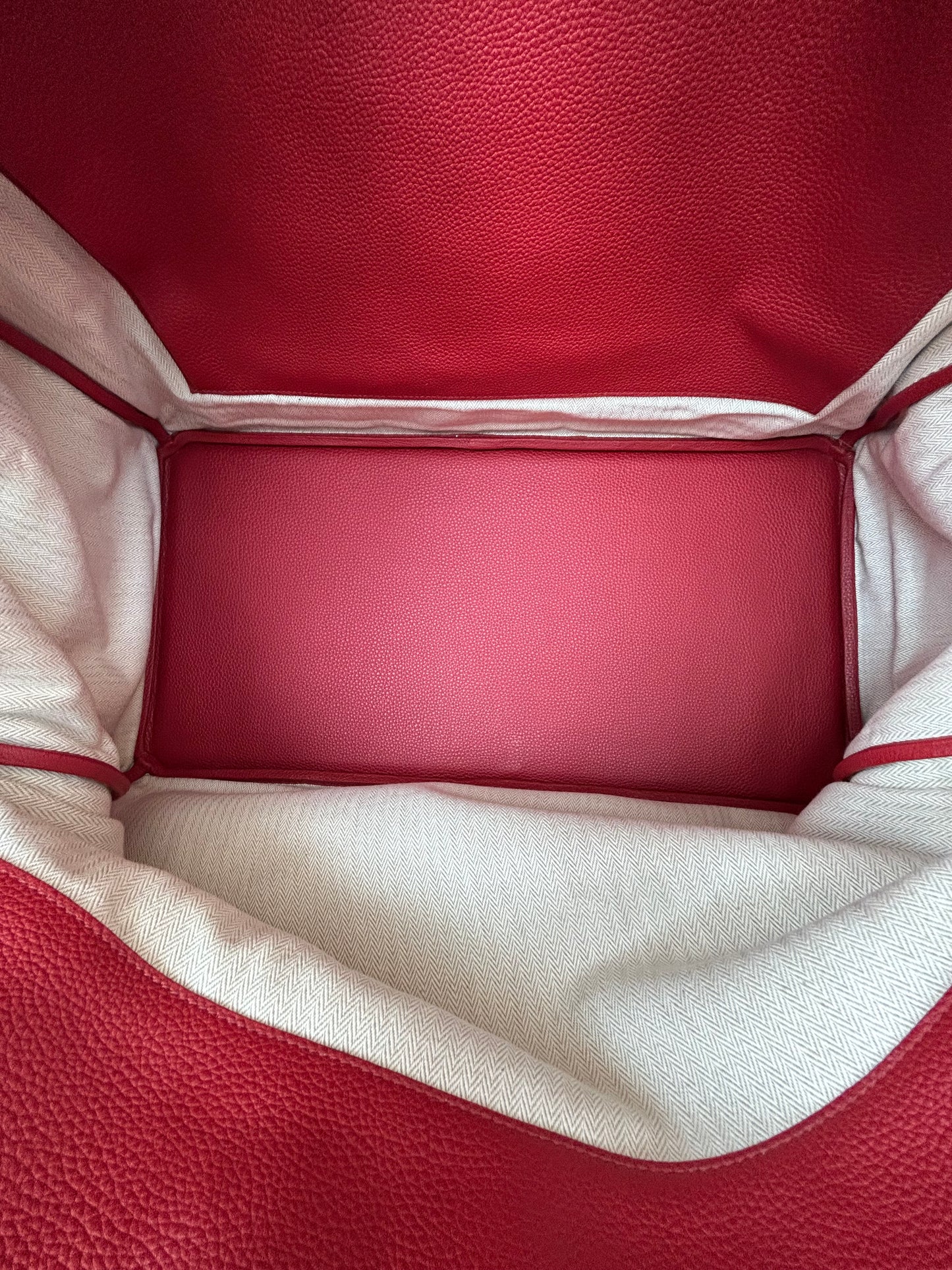 Hermes Red Togo & Palladium Hardware HAC Birkin 50