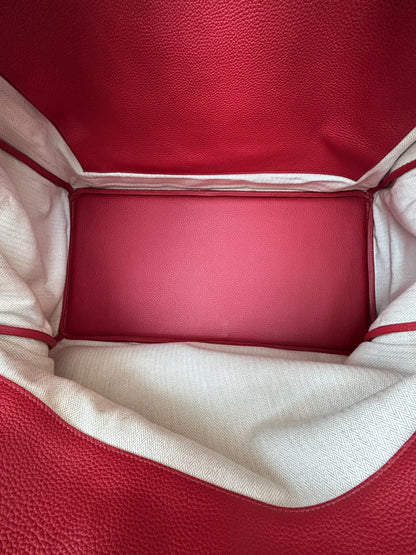 Hermes Red Togo & Palladium Hardware HAC Birkin 50