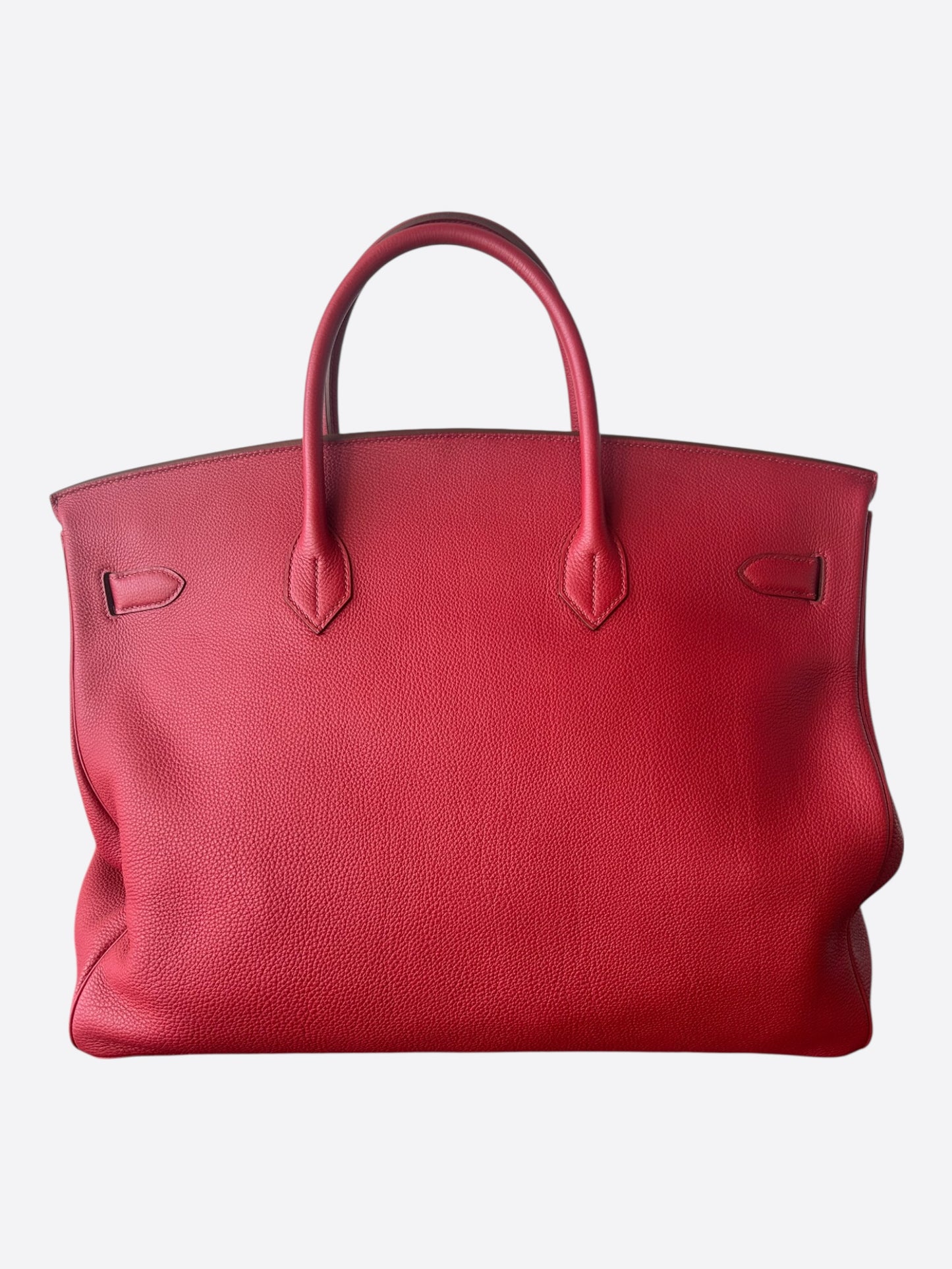Hermes Red Togo & Palladium Hardware HAC Birkin 50
