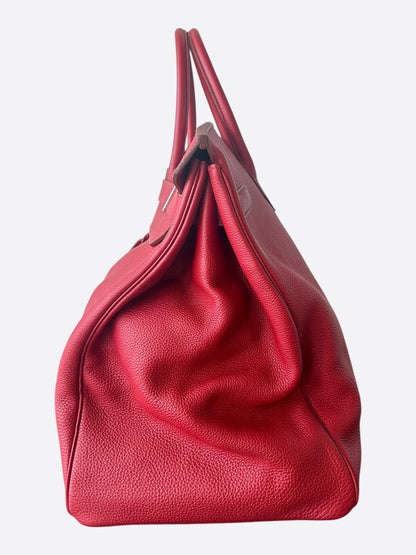 Hermes Red Togo & Palladium Hardware HAC Birkin 50