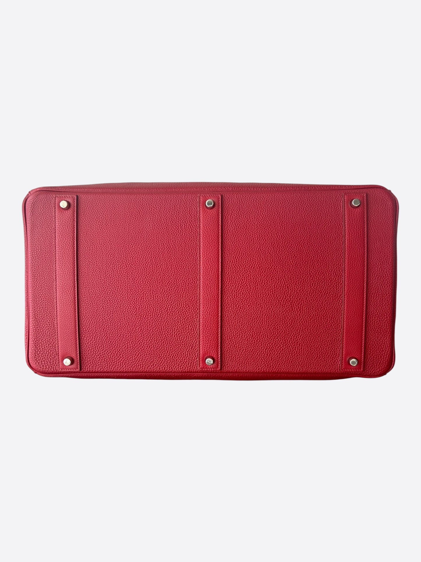 Hermes Red Togo & Palladium Hardware HAC Birkin 50
