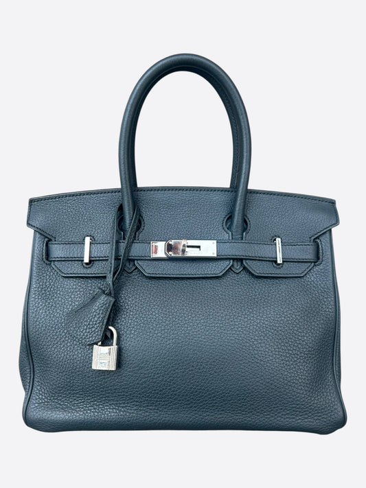Hermes Bleu Nuit Togo & Palladium Hardware Birkin 30
