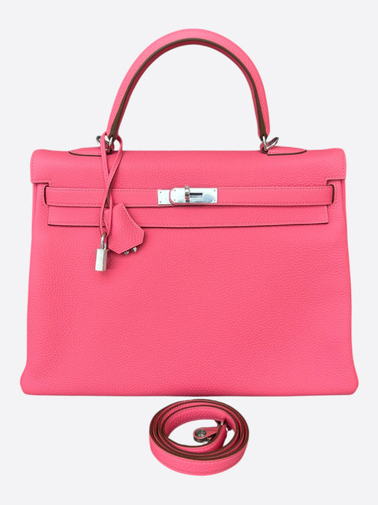 Hermes Pink Togo & Palladium Hardware Kelly 35