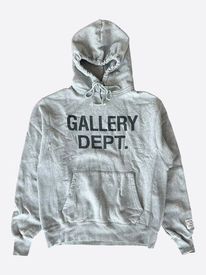 Gallery Dept Grey & Black Logo Hoodie