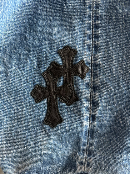 Chrome Hearts Levis Blue & Black Cross Patch Jeans