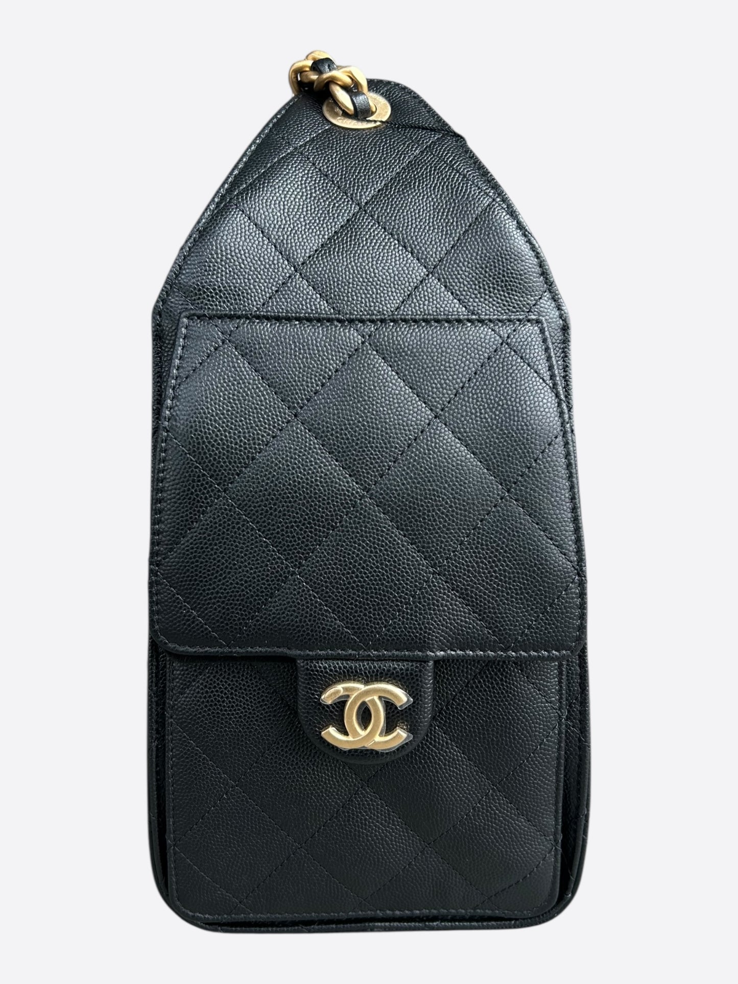 Chanel Black Caviar Quilted Medium 25 Bag