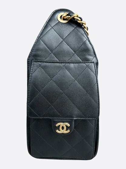Chanel Black Caviar Quilted Medium 25 Bag