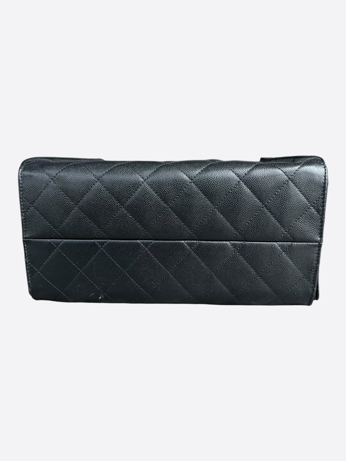 Chanel Black Caviar Quilted Medium 25 Bag