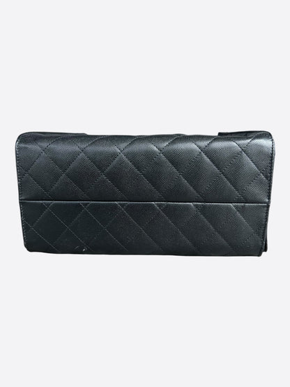 Chanel Black Caviar Quilted Medium 25 Bag