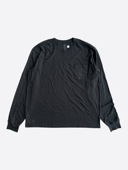 Chrome Hearts Black & Olive Neck Logo Longsleeve T-Shirt