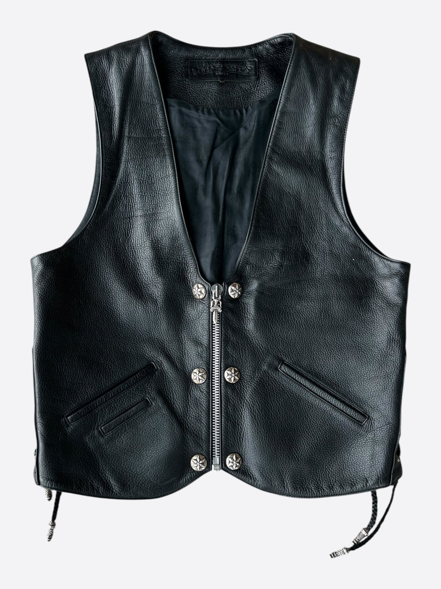 Chrome Hearts Black Star Leather Vest