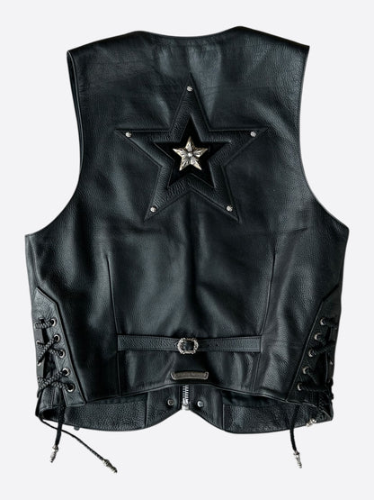 Chrome Hearts Black Star Leather Vest
