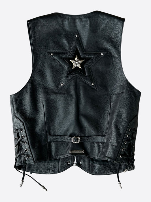 Chrome Hearts Black Star Leather Vest